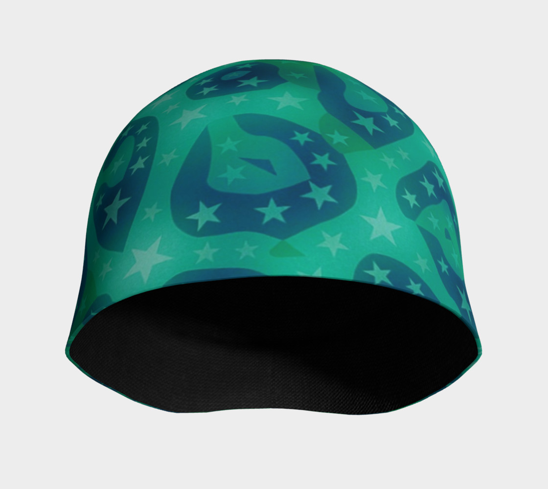 Lime Blue Cheetah Stars Beanie preview #3