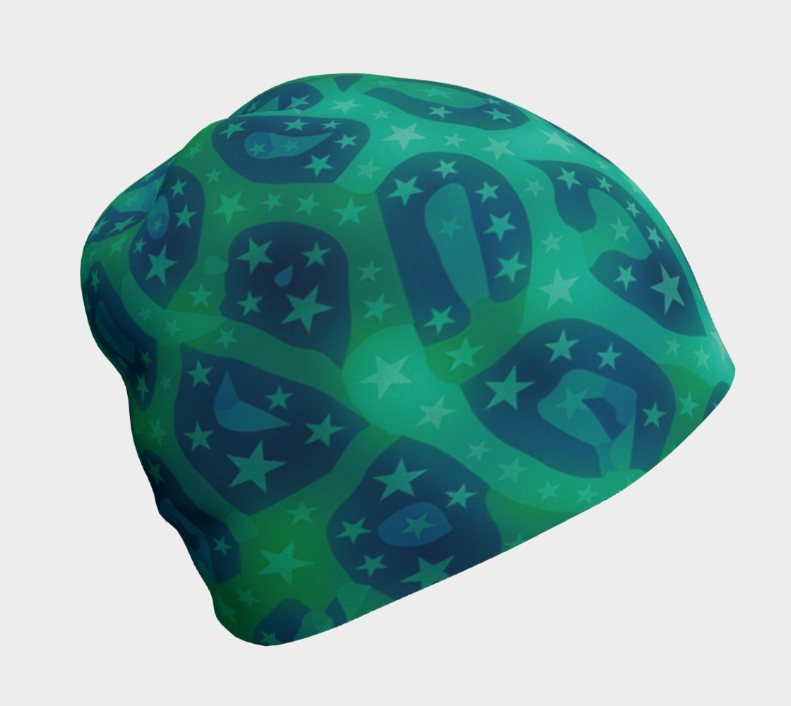 Lime Blue Cheetah Stars Beanie preview #1
