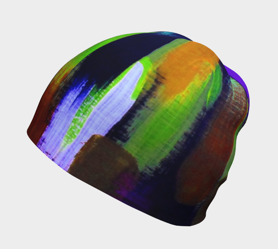 Brushstrokes in green and blue Beanie preview #2