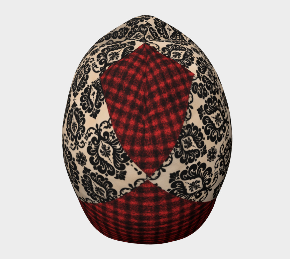 Red Plaid and Lace Goth Beanie by Tabz Jones preview #5