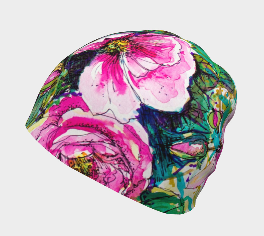 Wild Roses for Me beanie hat preview #2