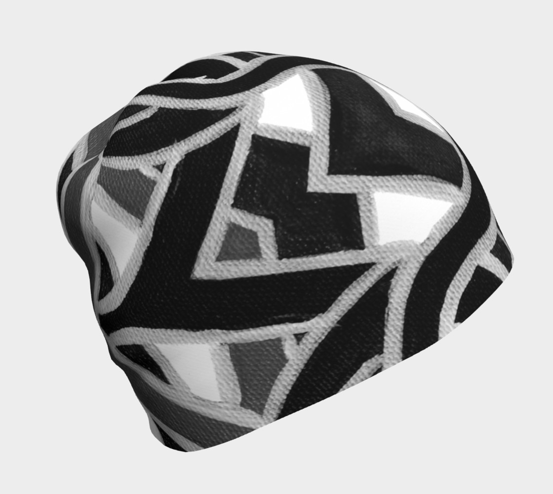 Black & White Ribbon Beanie preview #1