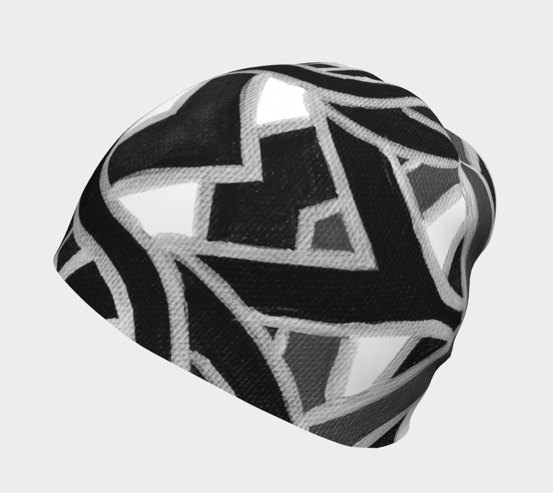 Black & White Ribbon Beanie preview #2