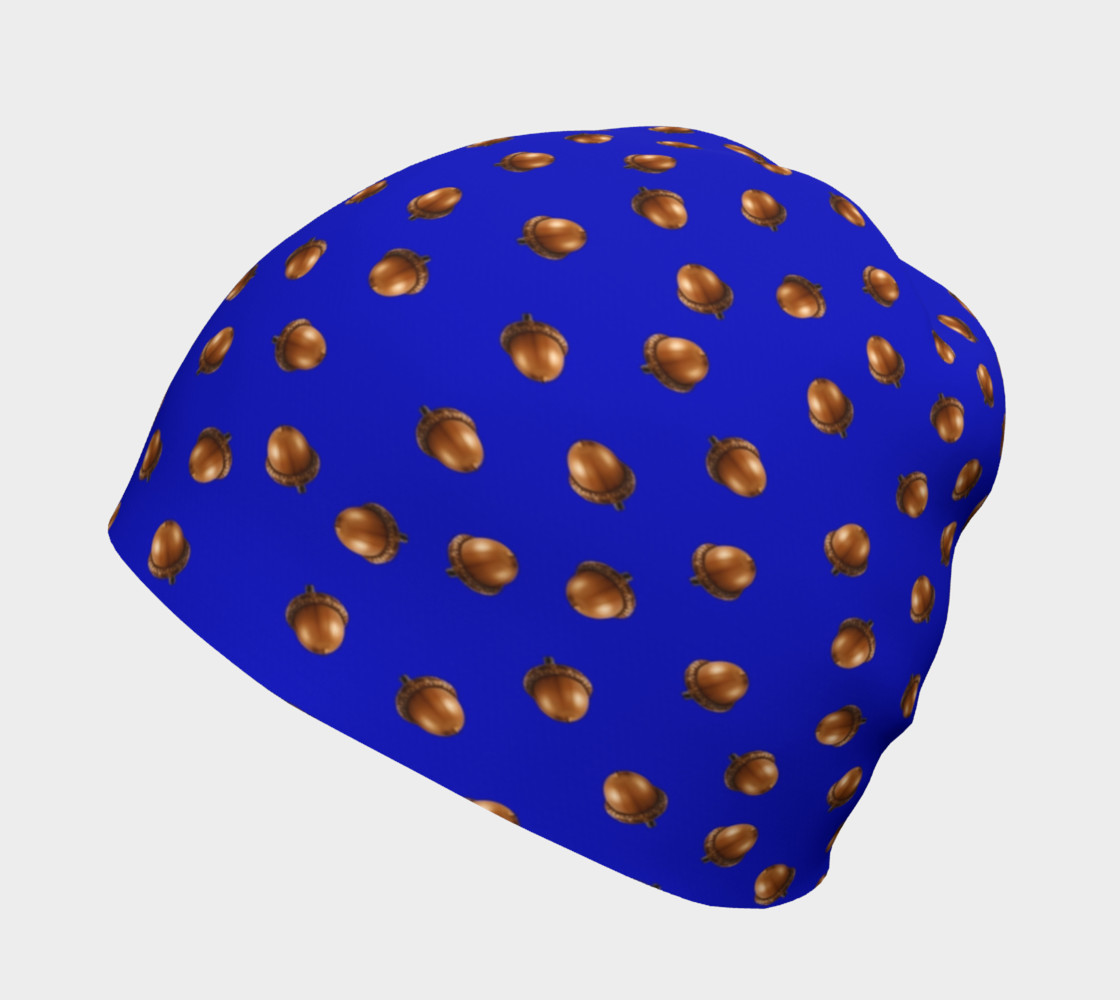 Aperçu de Acorns Pattern-Blue Beanie #2