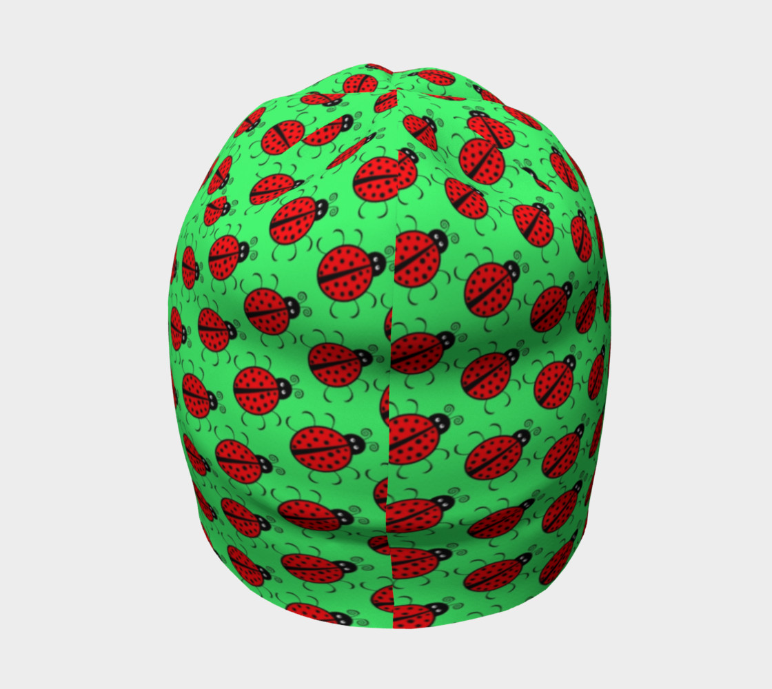 Ladybugs Pattern-Green Beanie preview #4