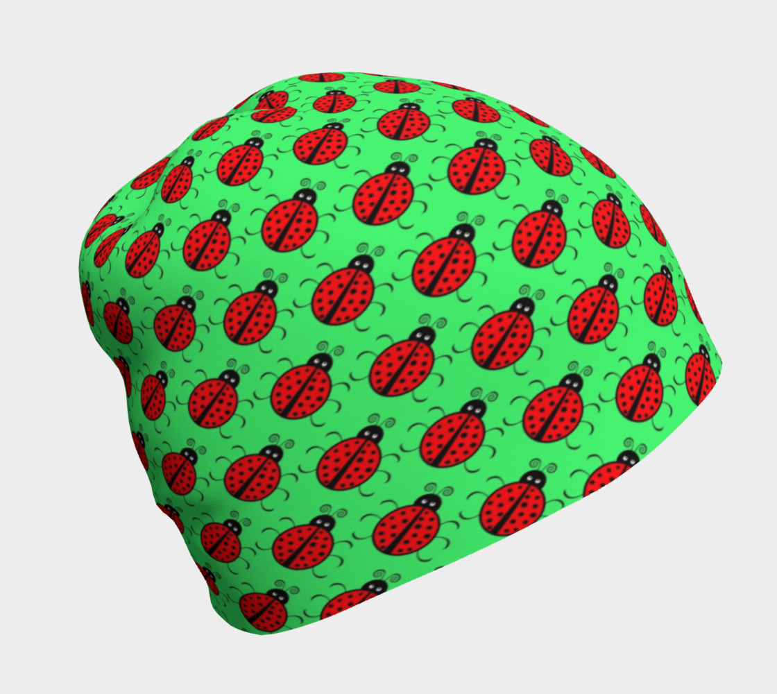 Ladybugs Pattern-Green Beanie preview #1