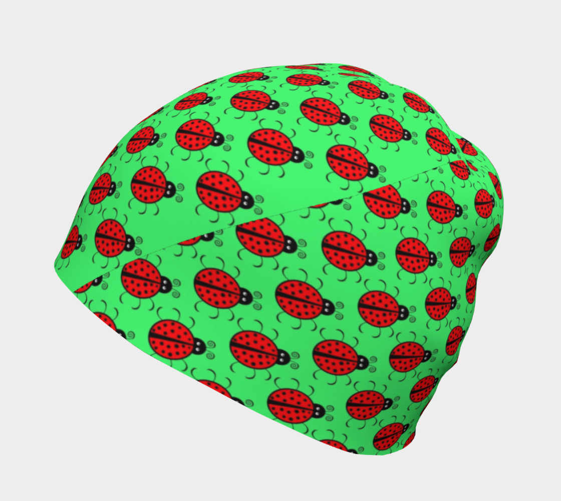 Ladybugs Pattern-Green Beanie preview #2