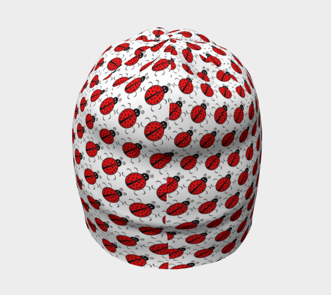 Aperçu de Ladybugs Pattern-White Beanie #4