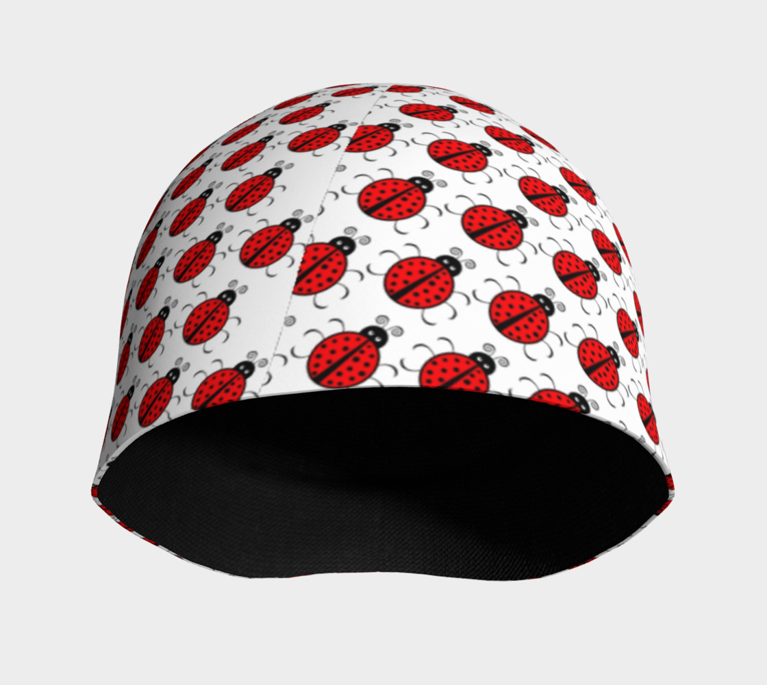 Aperçu de Ladybugs Pattern-White Beanie #3
