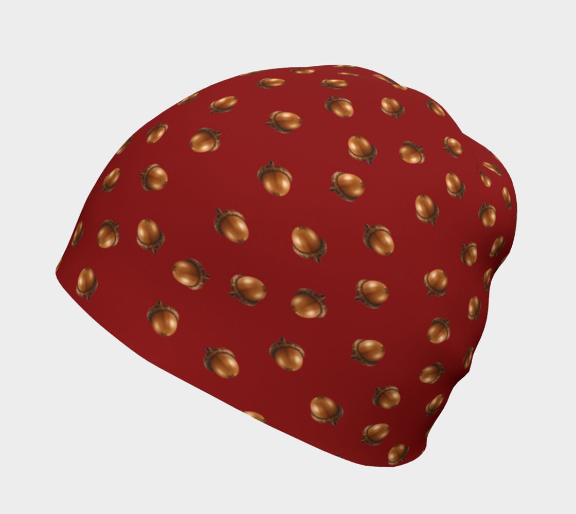 Acorns Pattern-Sangria Beanie preview #2