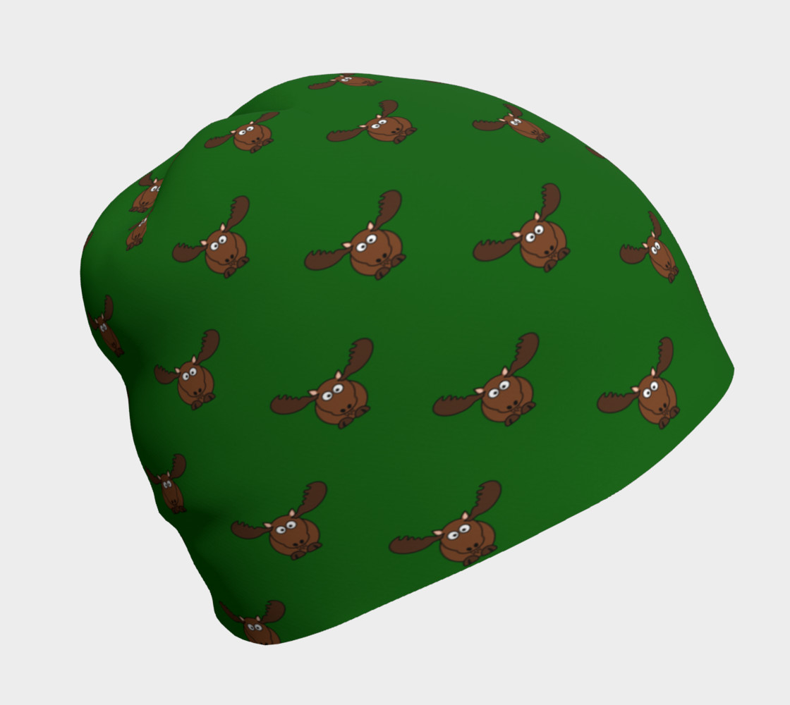 Moose Pattern-Avocado Beanie preview #1