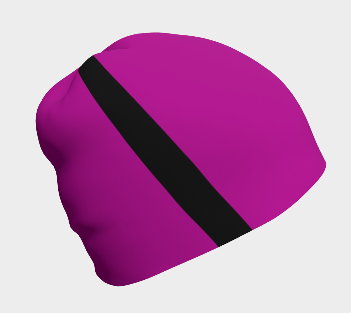 Purple with Black Side Stripes Beanie preview #1