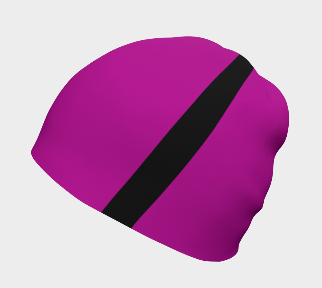 Purple with Black Side Stripes Beanie preview #2