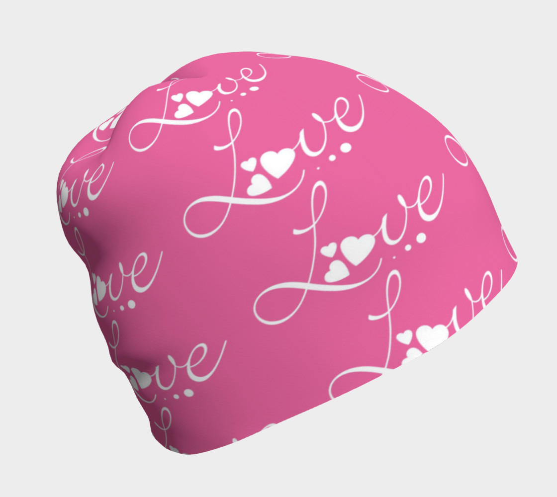 Aperçu de Hot Pink Love 2 Beanie #1