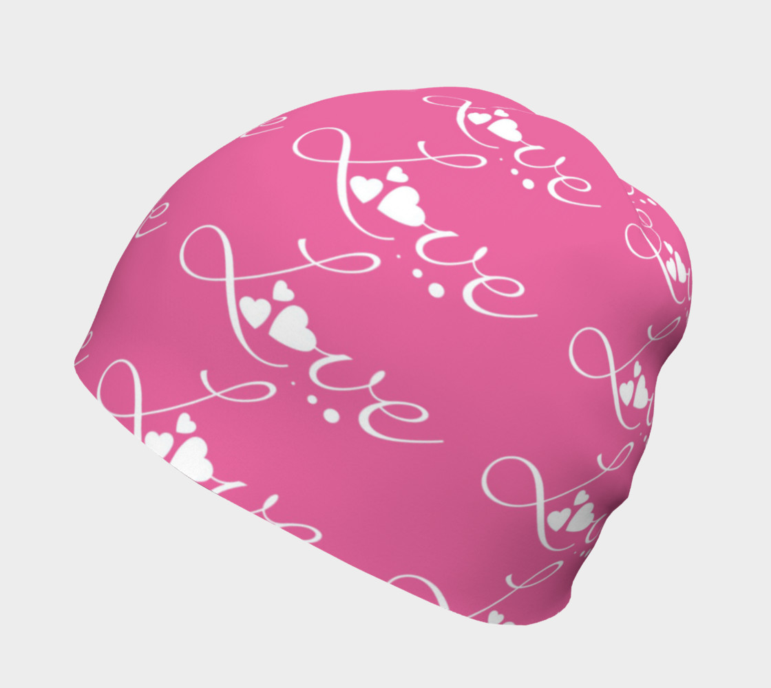Aperçu de Hot Pink Love 2 Beanie #2