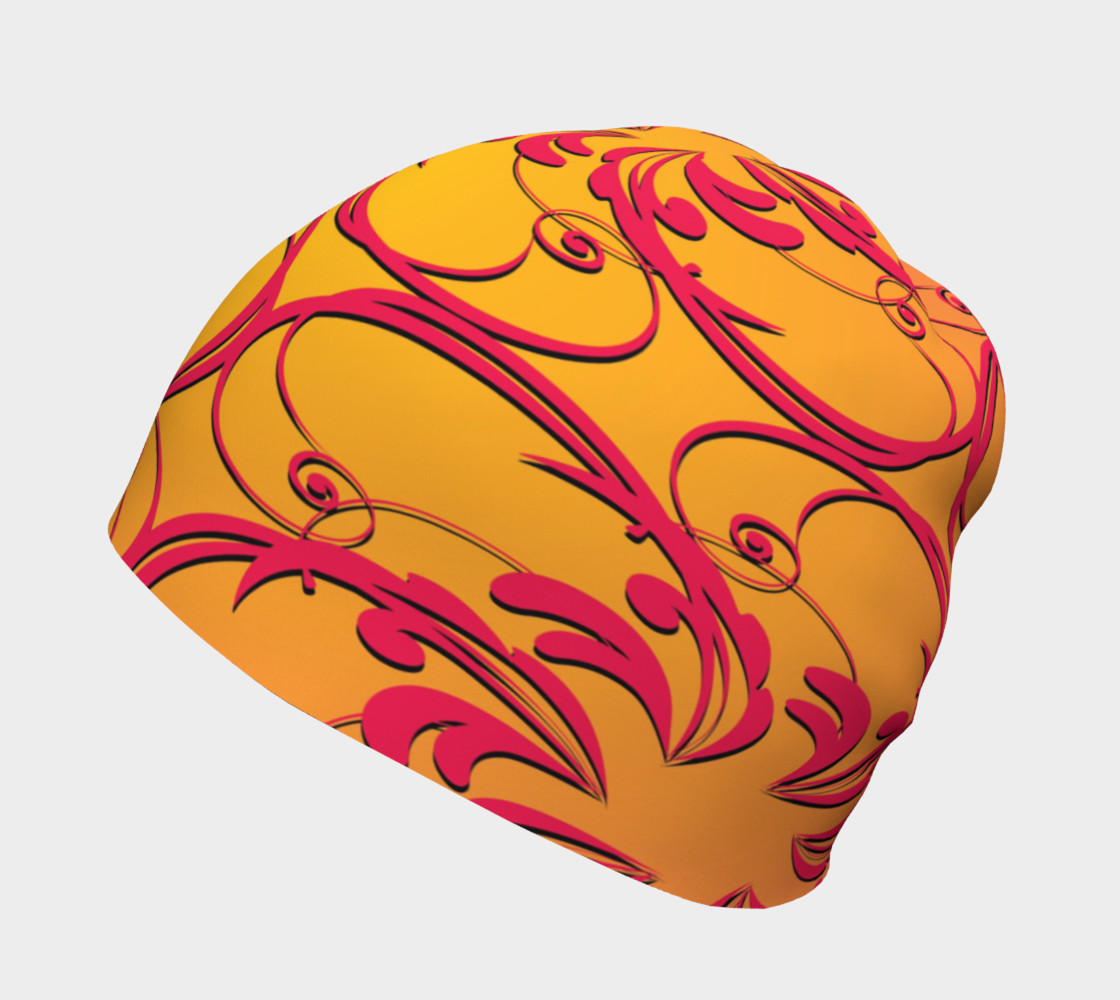 Pink On Orange Beanie preview #2