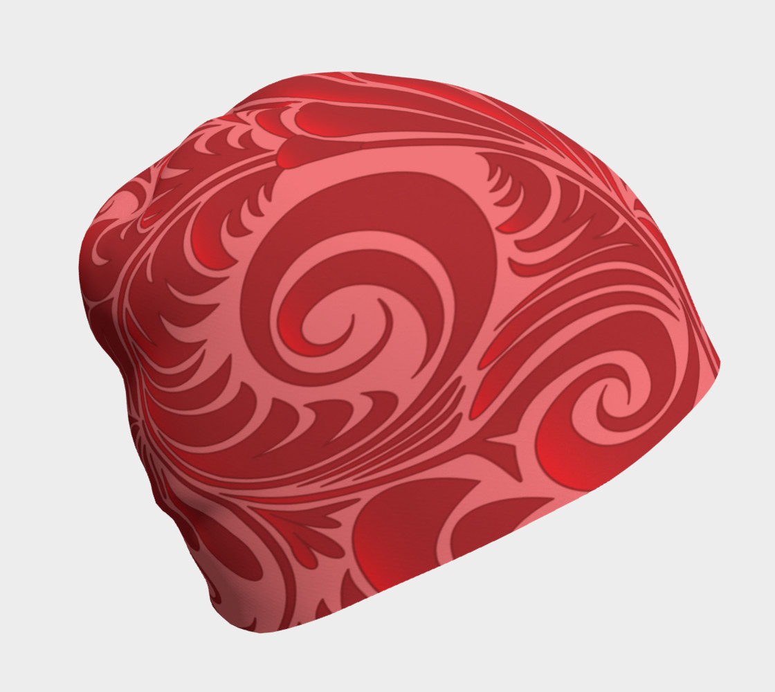 Red On Pink 3D Illusion Beanie preview #1
