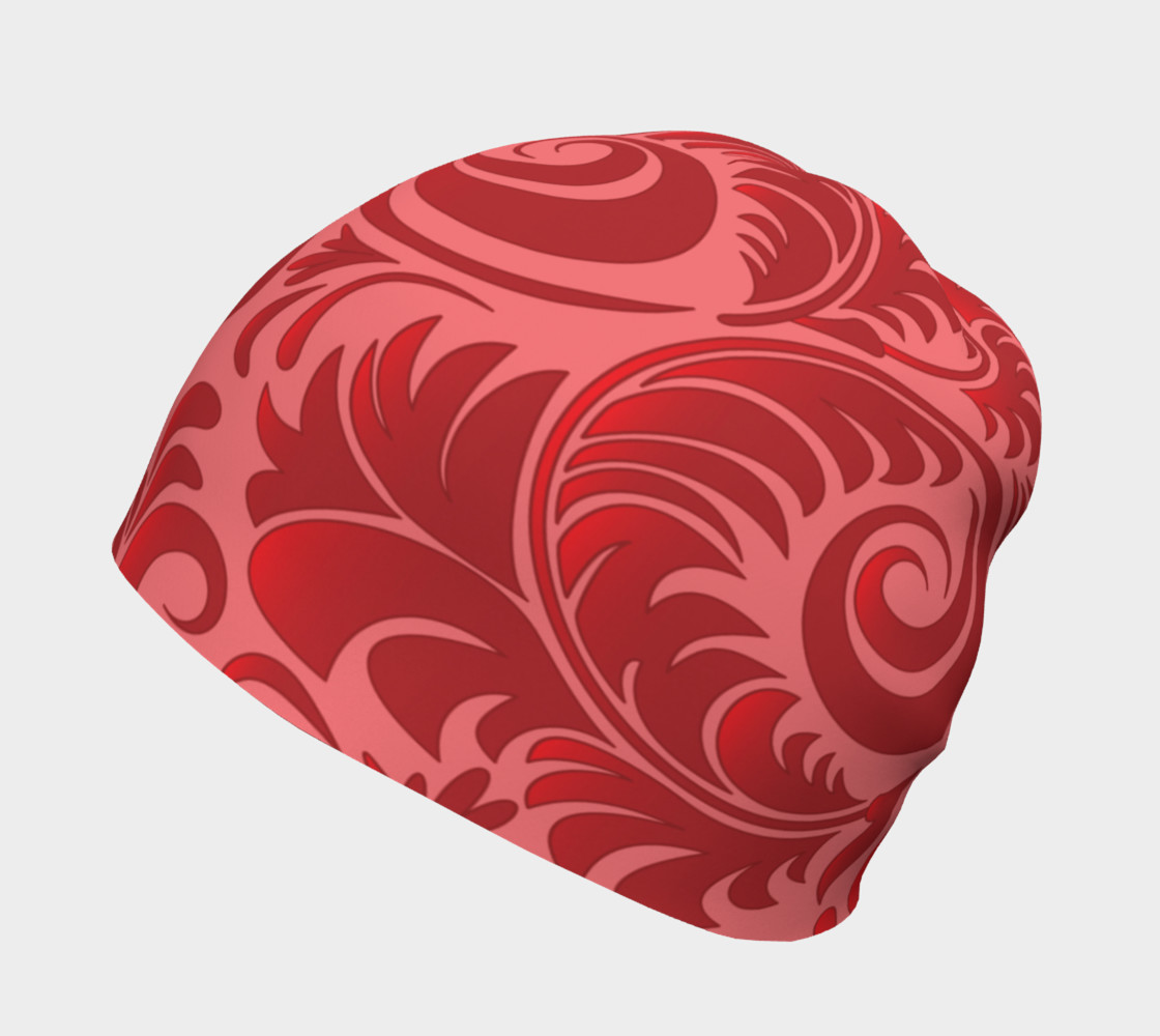 Red On Pink 3D Illusion Beanie preview #2