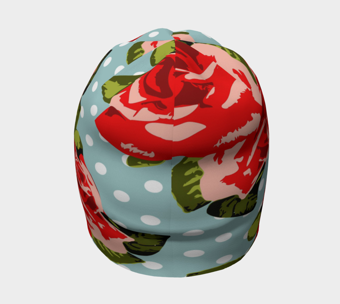 Red Roses On Polka Dots Beanie preview #4