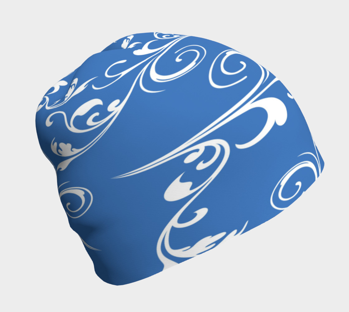 Aperçu de Stylin' Blue and White Beanie #1