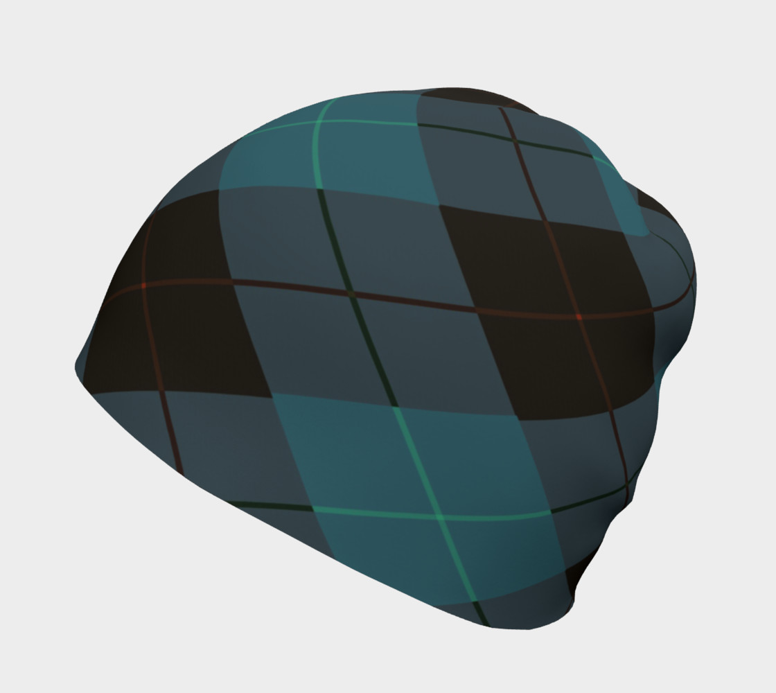 Dark Tartan Plaid Beanie preview #2