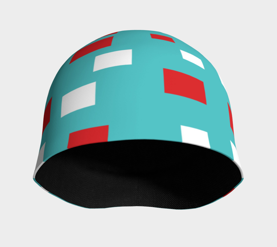Red and White Squares Beanie preview #3