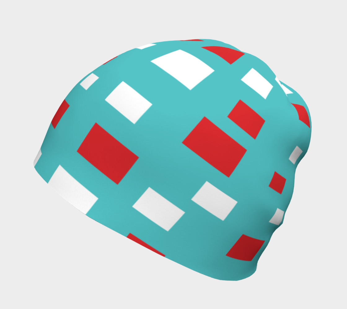 Red and White Squares Beanie preview #2