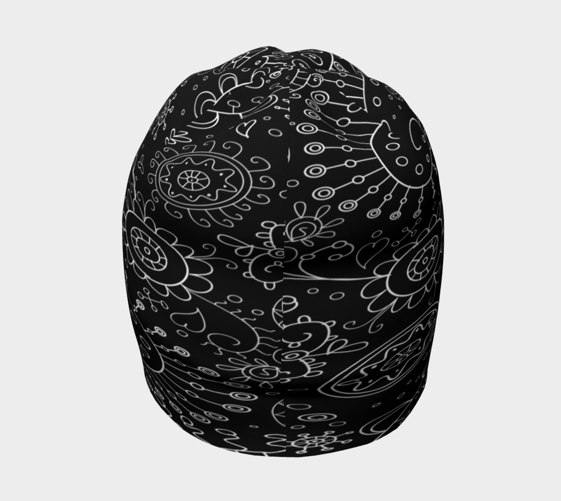 Aperçu de Black and White Doodles Beanie #4