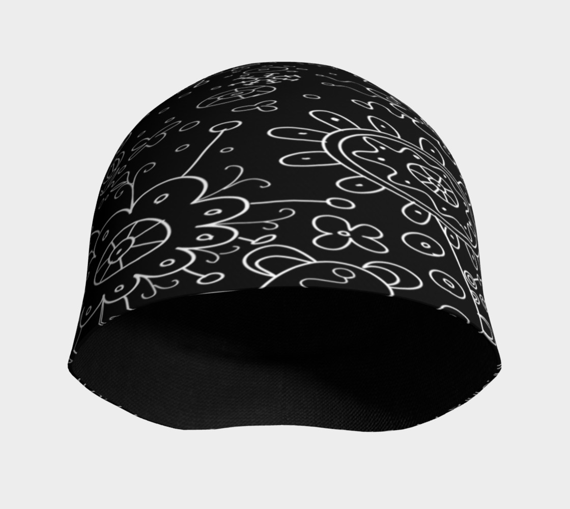 Aperçu de Black and White Doodles Beanie #3