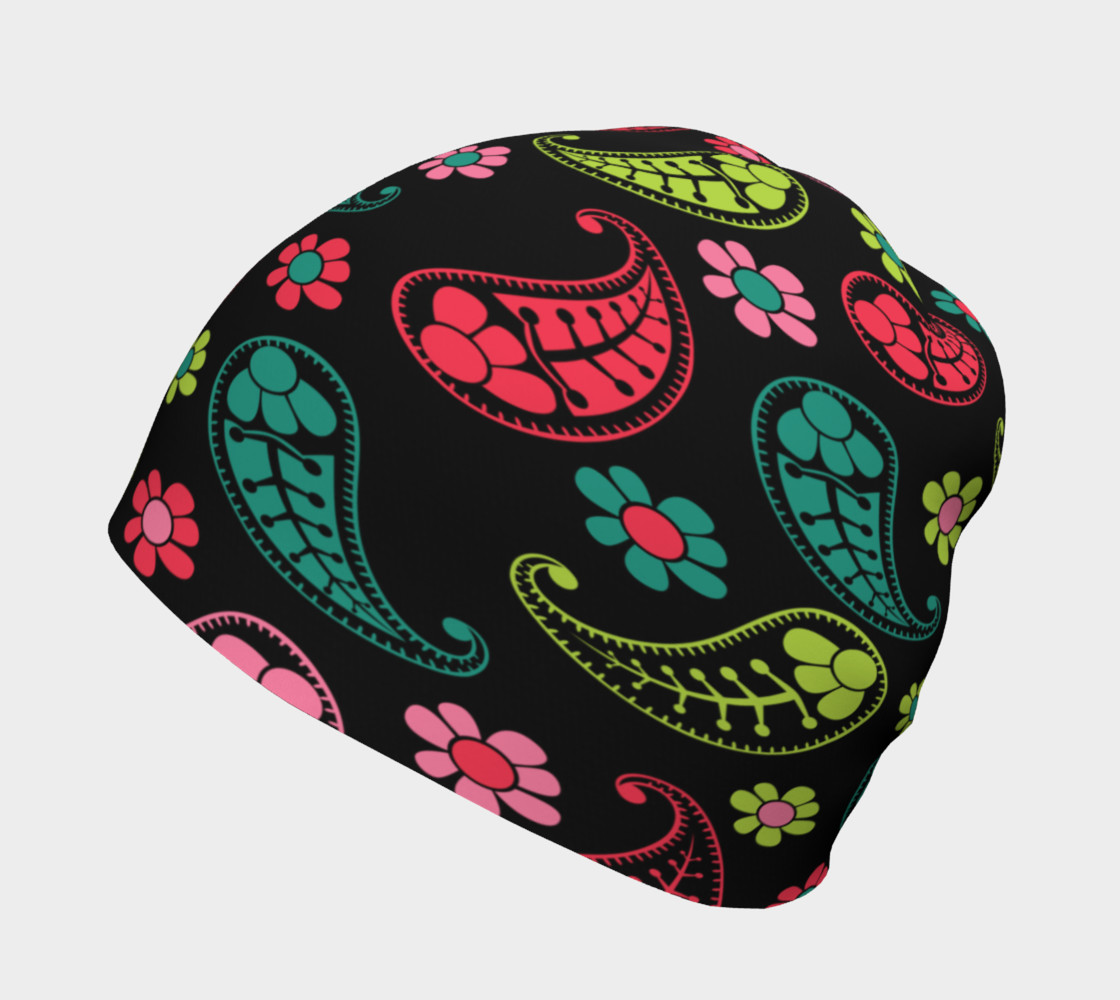 Aperçu de Neon Paisley Beanie #2