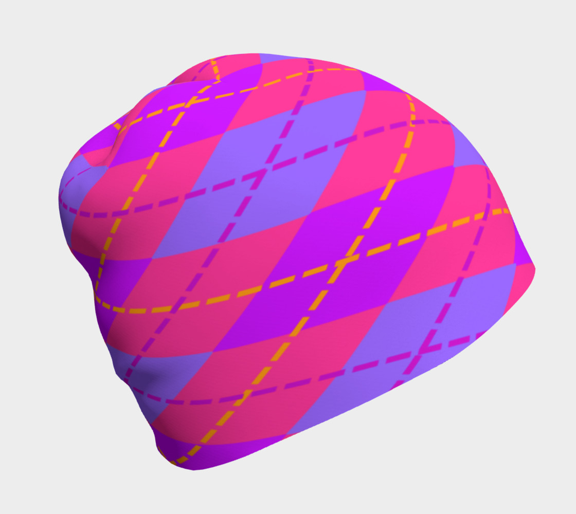 Hot Pink Argyle Beanie preview #1