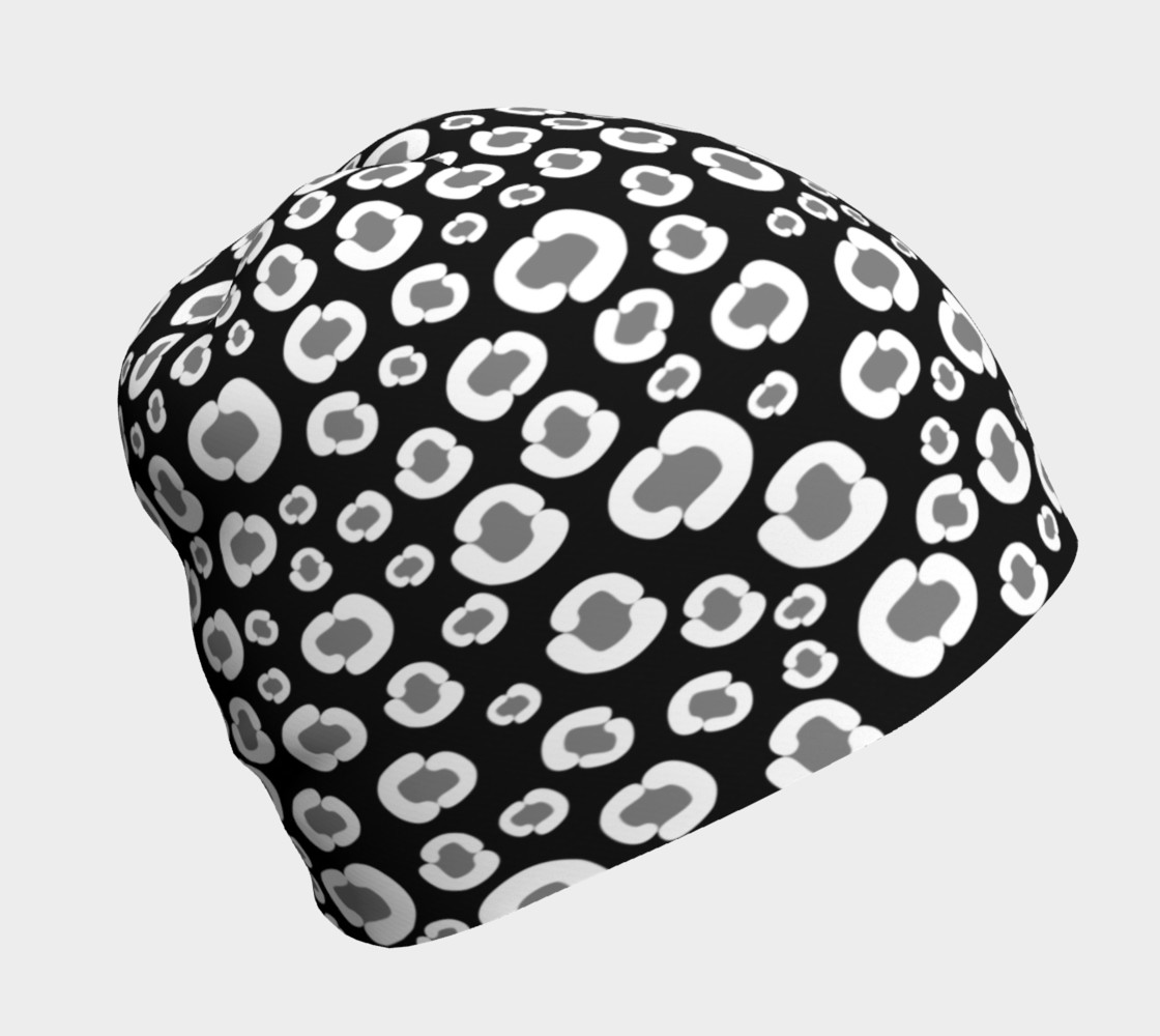 Aperçu de Gray and Black Leopard Beanie #1