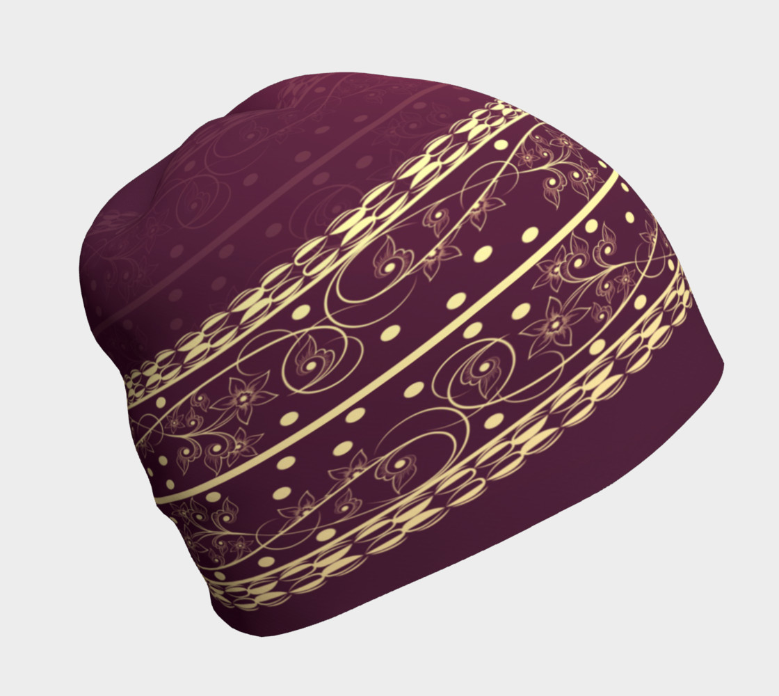 Wine and Gold Beanie preview #1