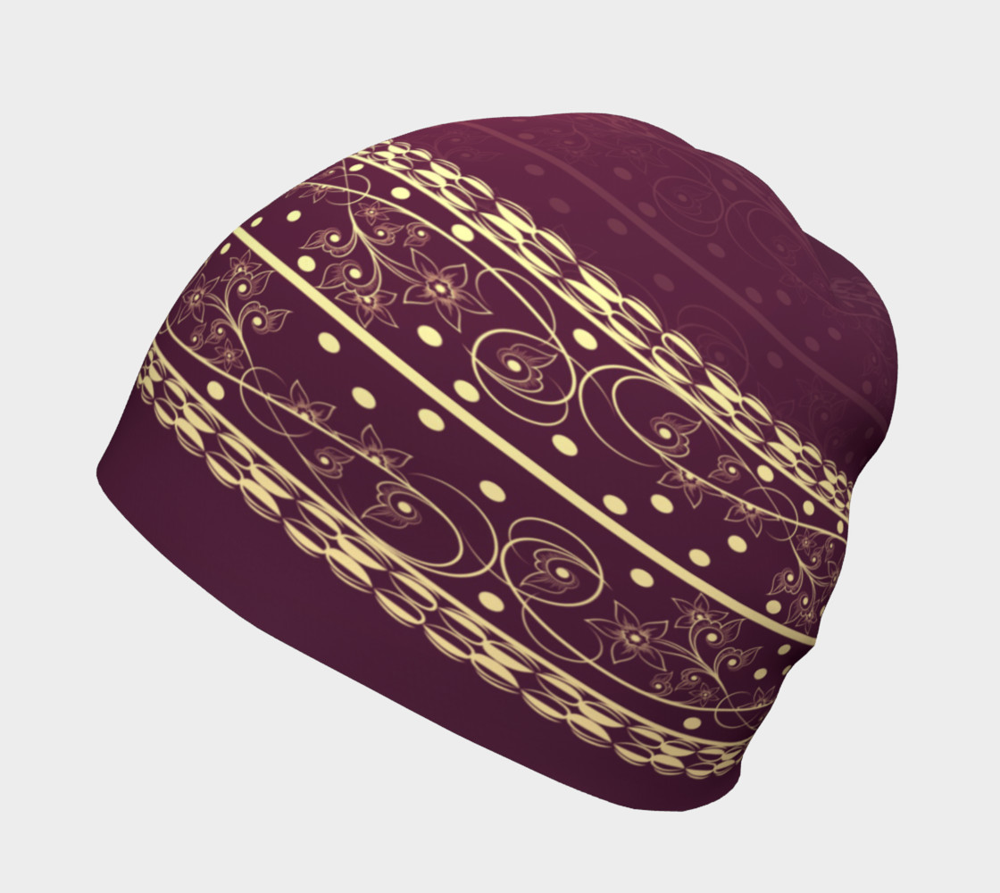 Wine and Gold Beanie preview #2