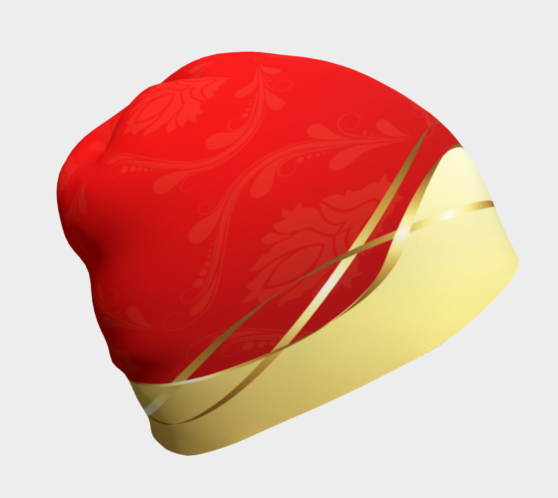 Red With Gold Beanie preview #1