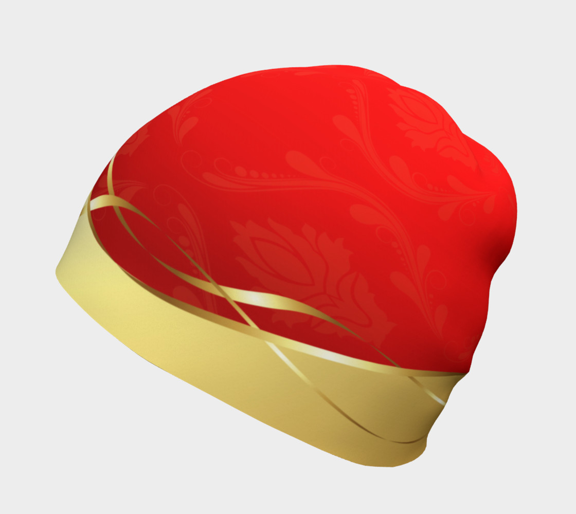 Red With Gold Beanie preview #2