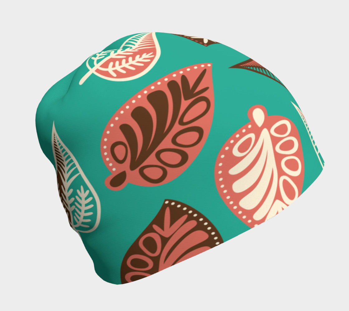 Teal Leaves Beanie preview #1