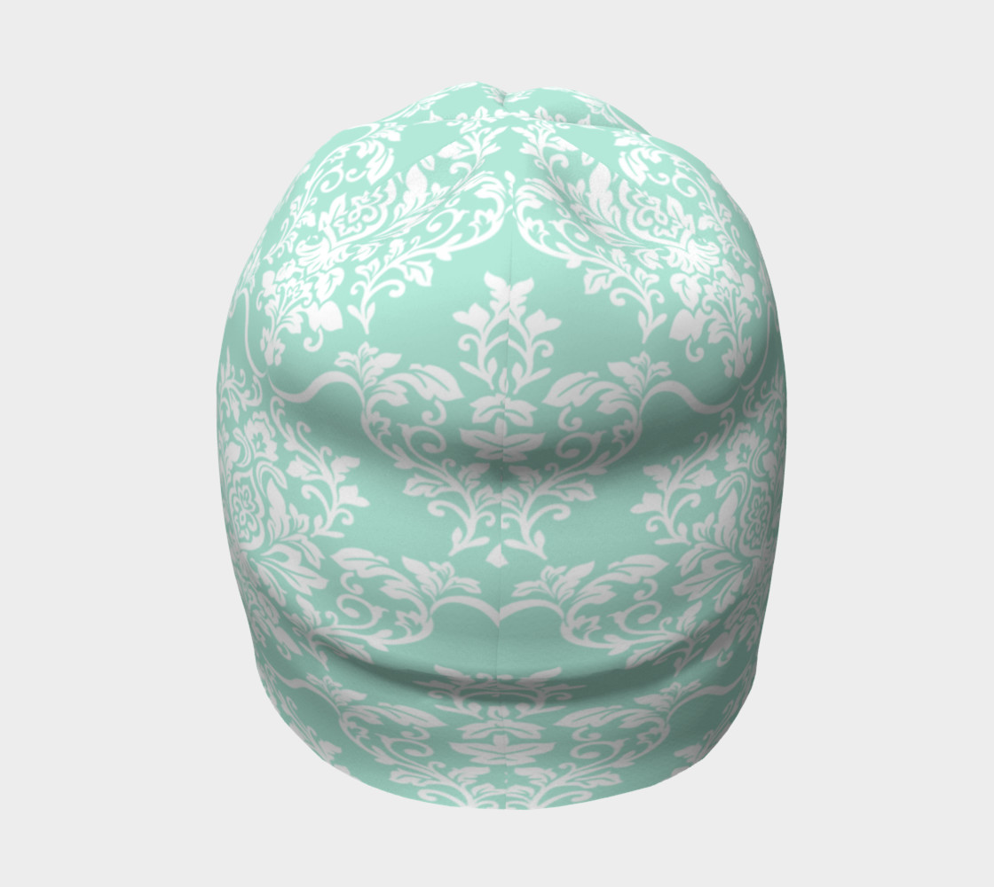 Mint Green Damask Beanie preview #4