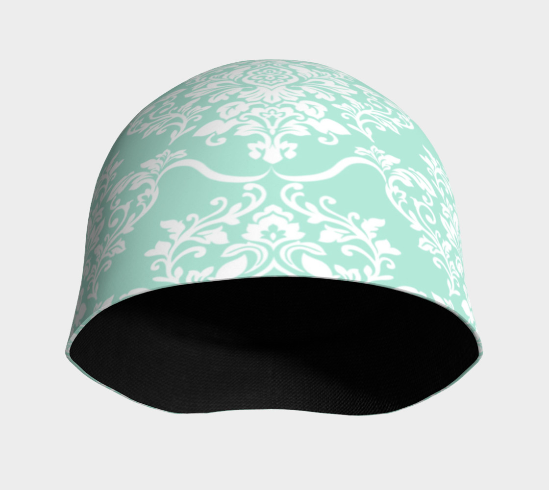 Mint Green Damask Beanie preview #3