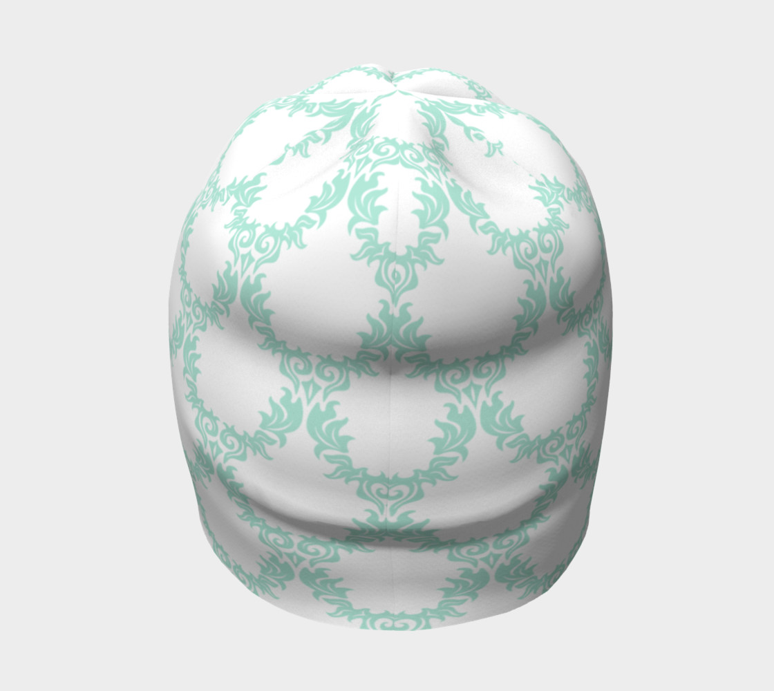 Green and White Trellis Beanie preview #4
