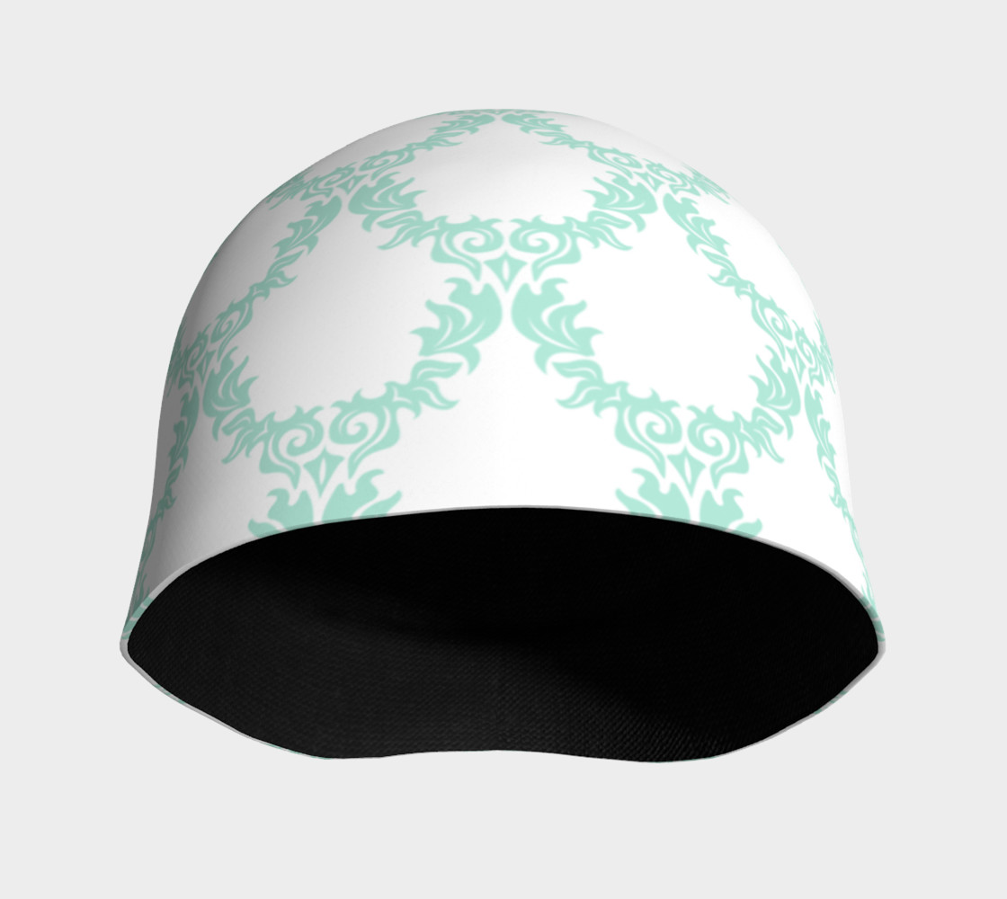Green and White Trellis Beanie preview #3