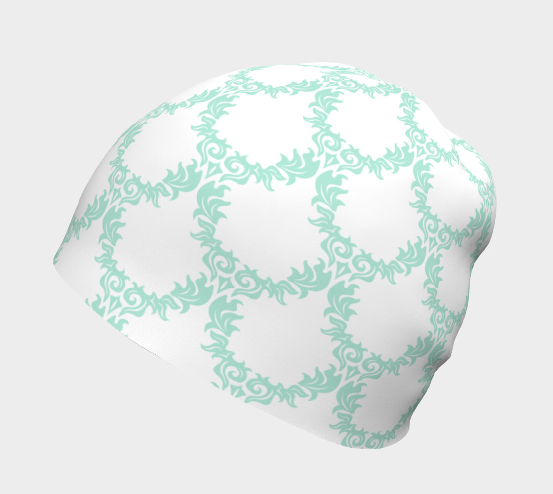 Green and White Trellis Beanie preview #2