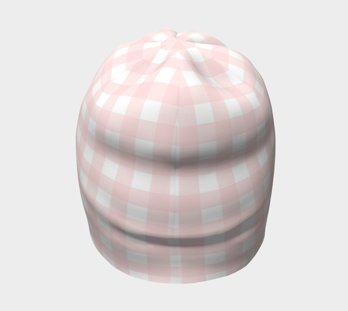 Aperçu de Baby Girl Pink Gingham Beanie #4