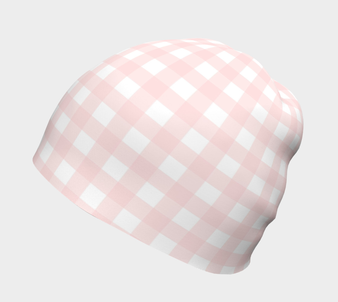 Aperçu de Baby Girl Pink Gingham Beanie #2