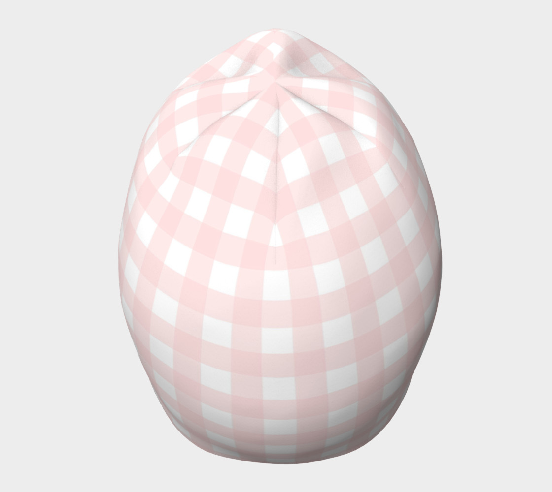 Aperçu de Baby Girl Pink Gingham Beanie #5