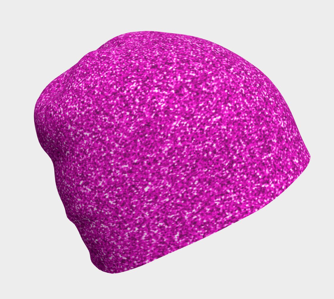Aperçu de Rich Fuchsia Glitter Beanie #1