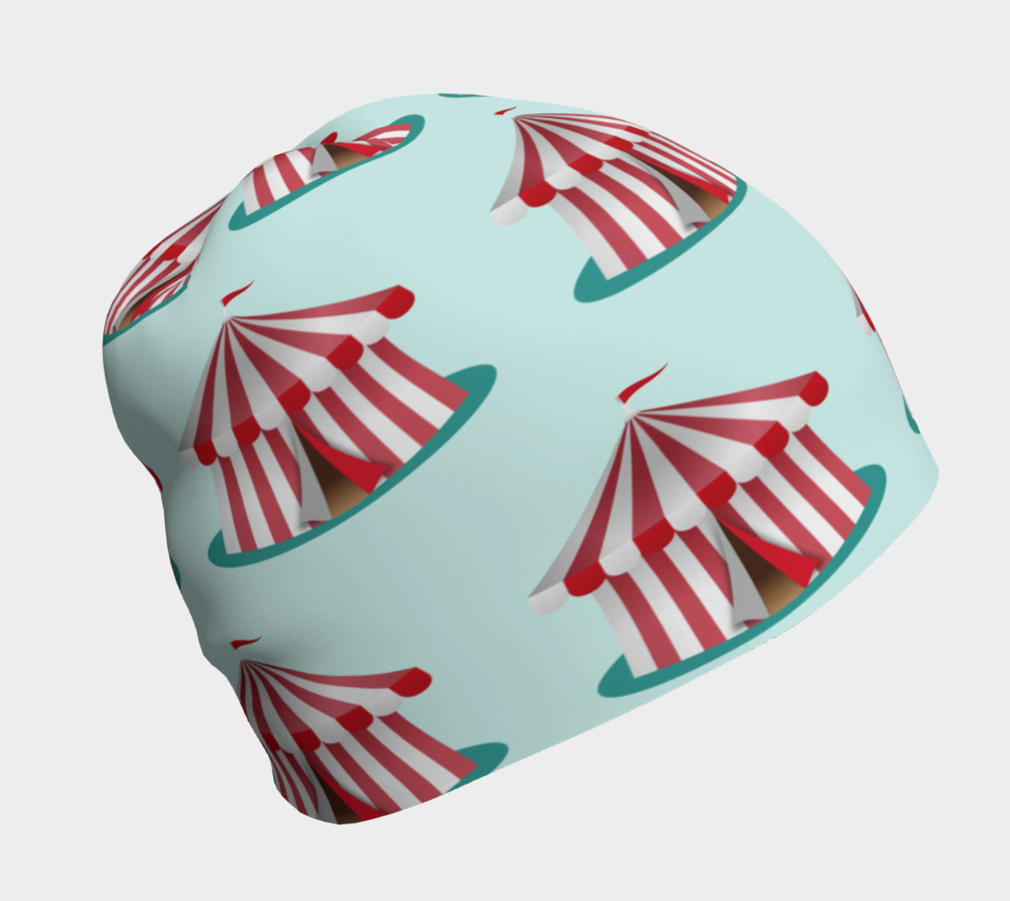 Red and White Circus Tents Beanie 3D preview
