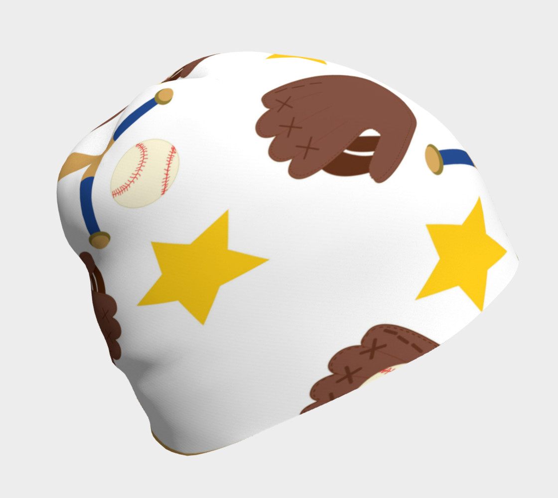 Playball on White Background Beanie preview #1