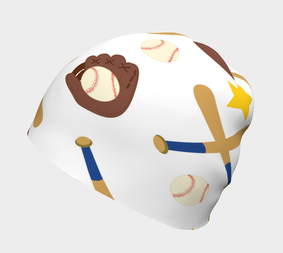 Playball on White Background Beanie preview #2