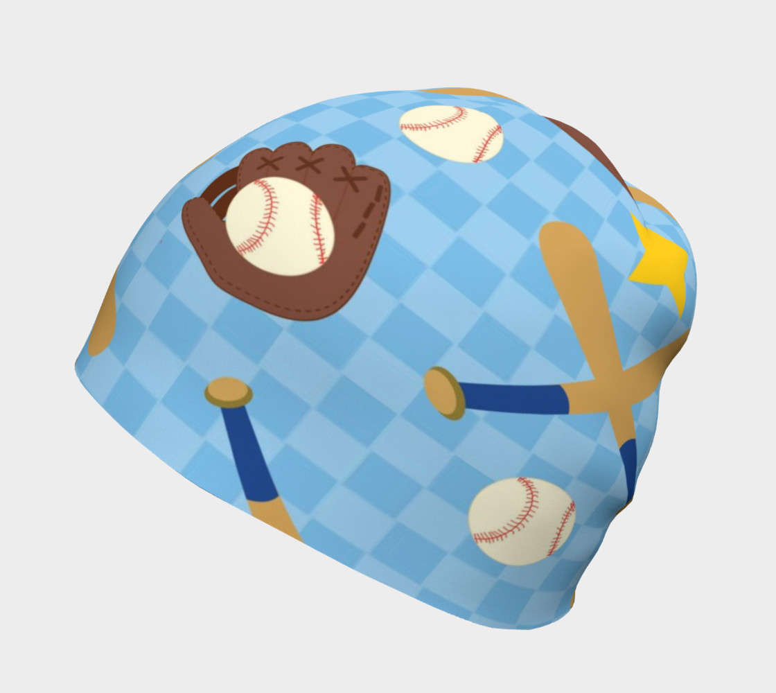 Playball on Blue Background Beanie preview #2